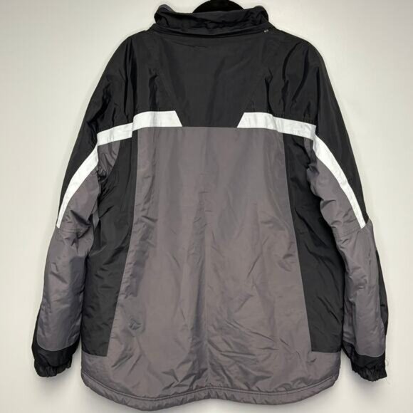 L.L. Bean Mens Black Grey Insulated Waterproof Winter Jacket Sz L *NO HOOD* - Picture 2 of 6